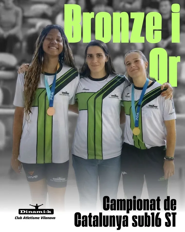 Agnès Calvo (oro) y Queralt Ka Curto (bronce) sitúan al Dinami-k en la élite del atletismo catalán